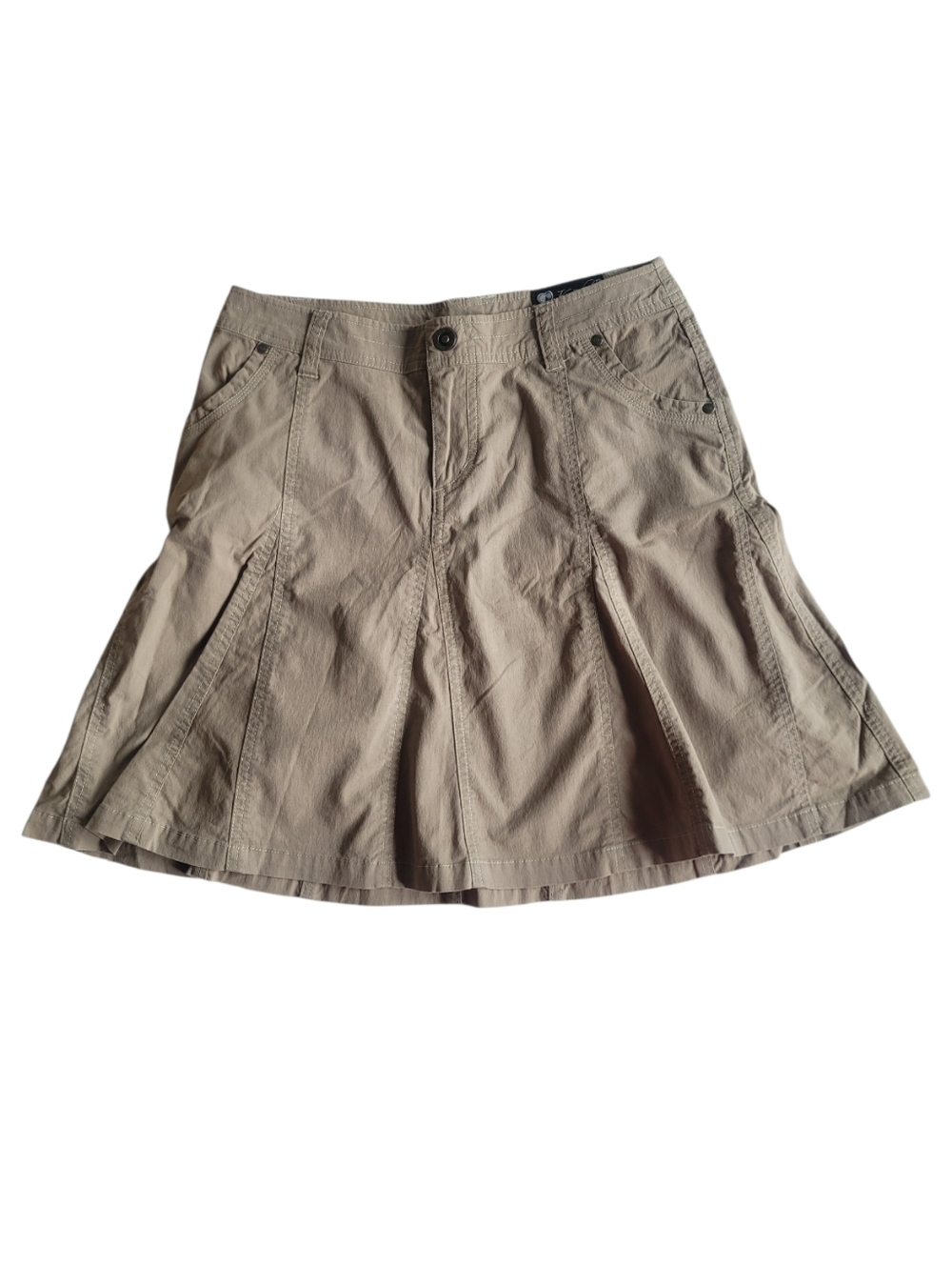 Hiking Skirt Cargo Pockets Kuhl A-line Light Khaki Gray Size 2